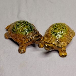 Decorative Green and Yellow Turtle Figurines